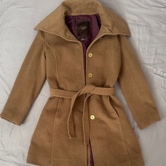 Coach Tan Trench Coat with Belt - Picture 1 of 15